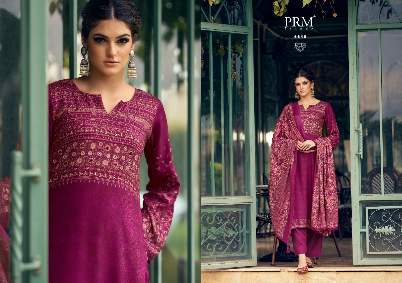 Suraali By Prm Digital Printed Pashmina Dress Material Suppliers In Mumbai